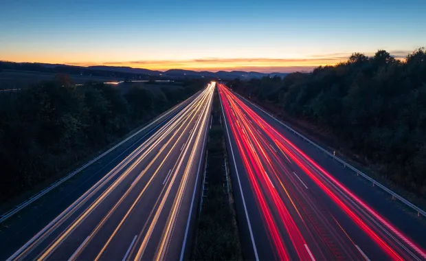 Highway picture at night